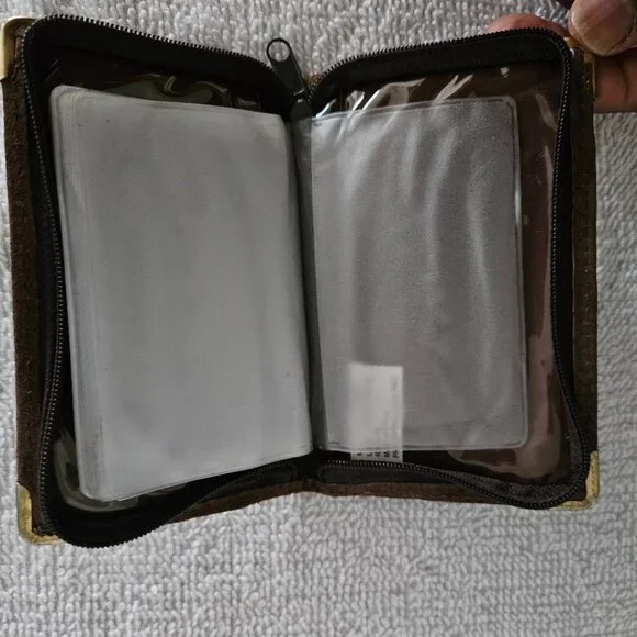 English Leather Brown Suede Card Holder - Picture 9 of 9